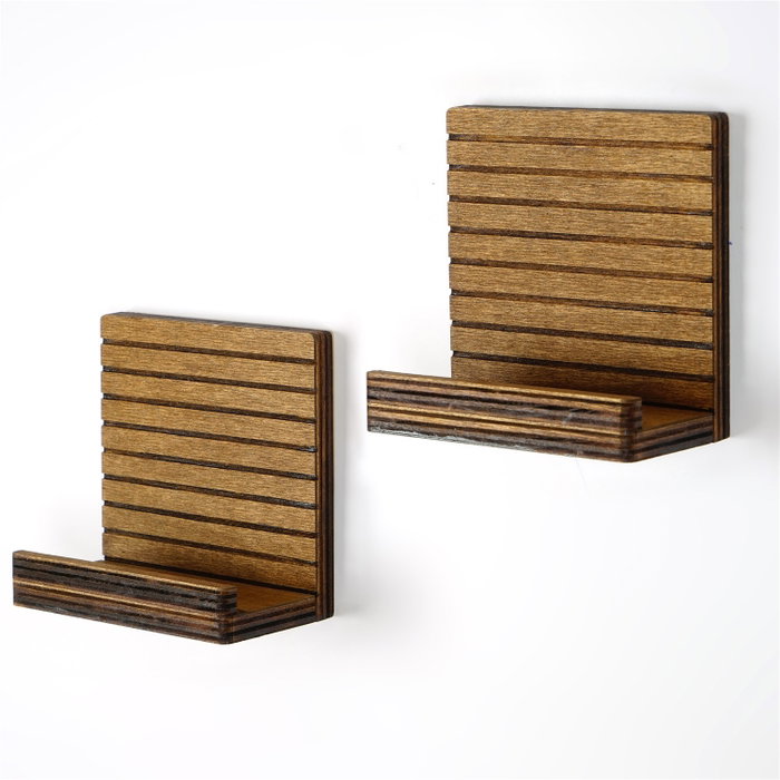 Hanah Home Raf263 Estantería de pared de nogal (2 piezas)